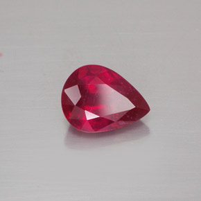 Rubino naturale rosso da 1,53 ct, taglio a pera, VS-SI
