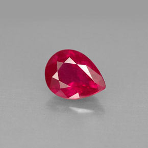 Rubino naturale rosso da 1,48 ct, taglio a pera, VS-SI