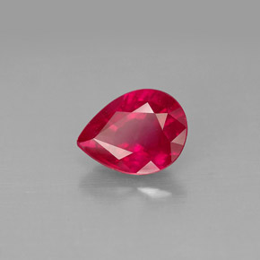 Rubino naturale rosso da 1,48 ct, taglio a pera, VS-SI