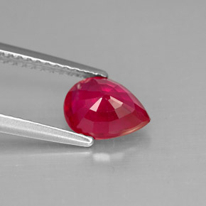 Rubino naturale rosso da 1,48 ct, taglio a pera, VS-SI