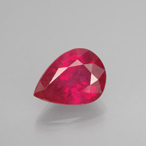 Rubino naturale rosso da 1,47 ct, taglio a pera, VS-SI