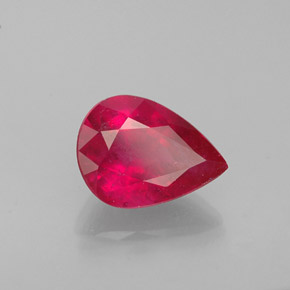 Rubino naturale rosso da 1,47 ct, taglio a pera, VS-SI