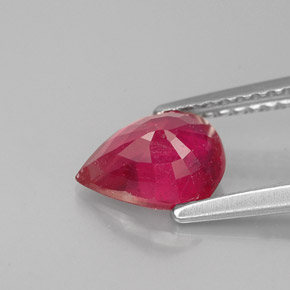 Rubino naturale rosso da 1,47 ct, taglio a pera, VS-SI