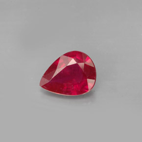 Rubino naturale rosso da 1,64 ct, taglio a pera, VS-SI