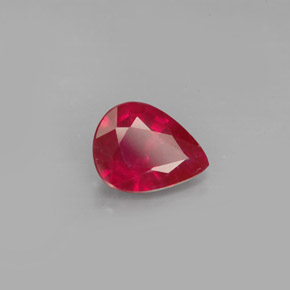 Rubino naturale rosso da 1,64 ct, taglio a pera, VS-SI