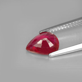 Rubino naturale rosso da 1,64 ct, taglio a pera, VS-SI