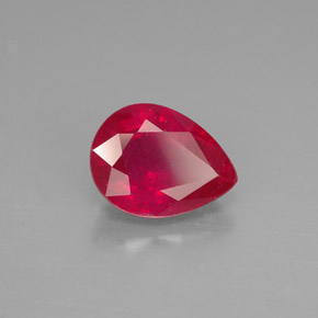 Rubino naturale rosso da 1,58 ct, taglio a pera, VS-SI
