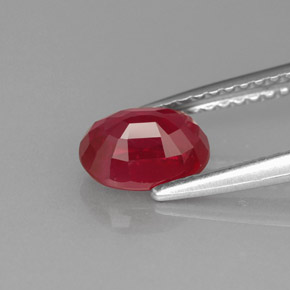 Rubino naturale rosso da 1,38 ct, taglio ovale, VS-SI