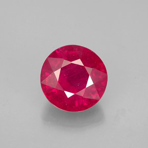 Rubino naturale rosso da 1,85 ct, taglio rotondo, VS-SI