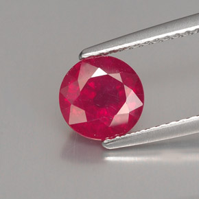 Rubino naturale rosso da 1,90 ct, taglio rotondo, VS-SI