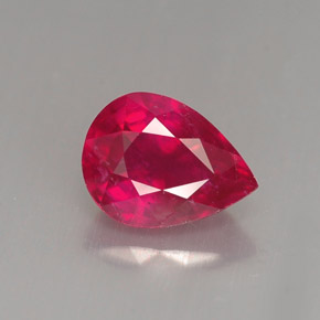Rubino naturale rosso da 1,61 ct, taglio a pera, VS-SI