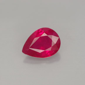Rubino naturale rosso da 1,53 ct, taglio a pera, VS-SI