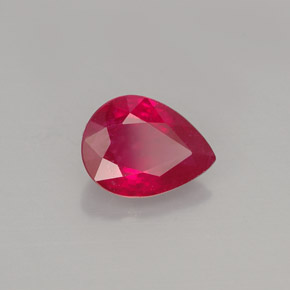 Rubino naturale rosso da 1,53 ct, taglio a pera, VS-SI