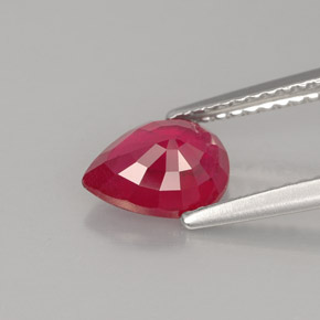 Rubino naturale rosso da 1,53 ct, taglio a pera, VS-SI