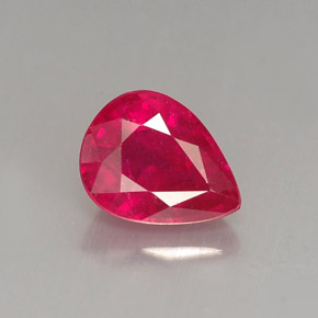 Rubino naturale rosso da 1,60 ct, taglio a pera, VS-SI
