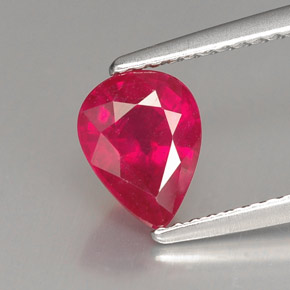 Rubino naturale rosso da 1,60 ct, taglio a pera, VS-SI