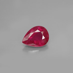Rubino naturale rosso da 1,39 ct, taglio a pera, VS-SI