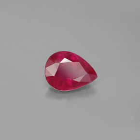 Rubino naturale rosso da 1,39 ct, taglio a pera, VS-SI