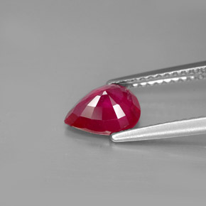 Rubino naturale rosso da 1,39 ct, taglio a pera, VS-SI