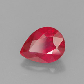 Rubino naturale rosso da 1,62 ct, taglio a pera, VS-SI