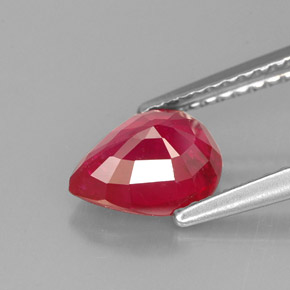 Rubino naturale rosso da 1,62 ct, taglio a pera, VS-SI