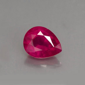 Rubino naturale rosso da 1,61 ct, taglio a pera, VS-SI