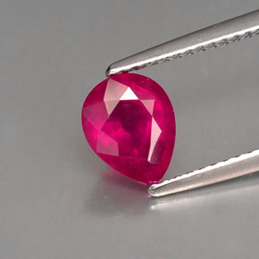 Rubino naturale rosso da 1,61 ct, taglio a pera, VS-SI