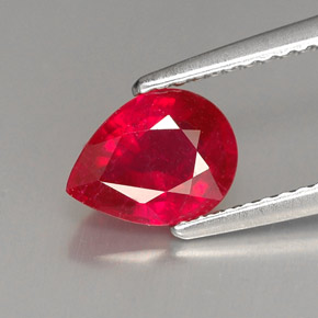 Rubino naturale rosso da 1,51 ct, taglio a pera, VS-SI