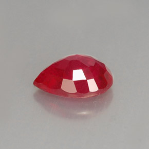 Rubino naturale rosso da 1,51 ct, taglio a pera, VS-SI