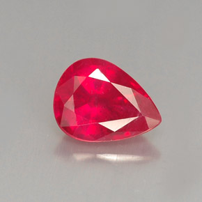 Rubino naturale rosso da 1,37 ct, taglio a pera, VS-SI