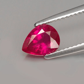 Rubino naturale rosso da 1,31 ct, taglio a pera, VS-SI