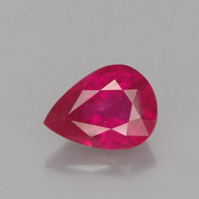 Rubino naturale rosso da 1,54 ct, taglio a pera, VS-SI