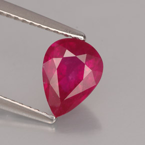 Rubino naturale rosso da 1,54 ct, taglio a pera, VS-SI