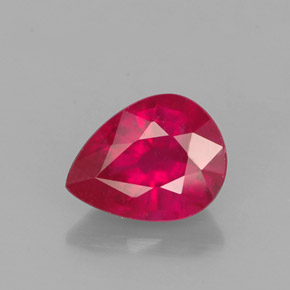 Rubino naturale rosso da 1,59 ct, taglio a pera, VS-SI