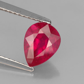 Rubino naturale rosso da 1,59 ct, taglio a pera, VS-SI