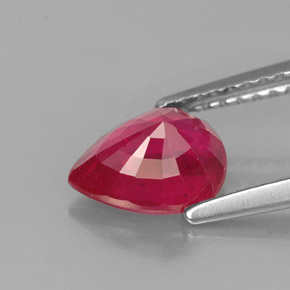 Rubino naturale rosso da 1,59 ct, taglio a pera, VS-SI