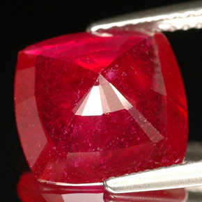 Rubino naturale rosso da 5,00 ct, taglio a cuscino, SI