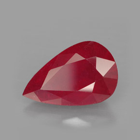 Rubino naturale rosso da 4,46 ct, taglio a pera, VS-SI