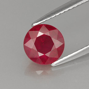 Rubino naturale rosso da 1,40 ct, taglio rotondo, VS-SI
