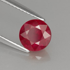 Rubino naturale rosso da 1,40 ct, taglio rotondo, VS-SI
