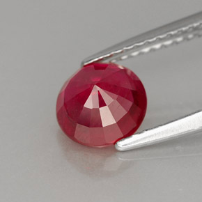 Rubino naturale rosso da 1,40 ct, taglio rotondo, VS-SI