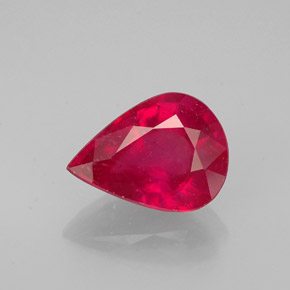 Rubino naturale rosso da 1,91 ct, taglio a pera, VS-SI