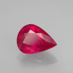 Rubino naturale rosso da 1,91 ct, taglio a pera, VS-SI
