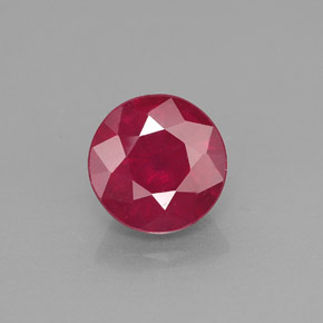Rubino naturale rosso da 1,87 ct, taglio rotondo, VS-SI