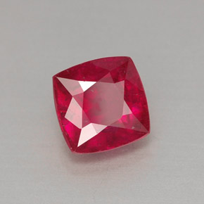 Rubino naturale rosso da 1,72 ct, taglio a cuscino, VS-SI