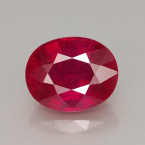Rubino naturale rosso da 4,10 ct, taglio ovale, VS-SI