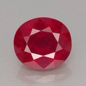 Rubino naturale rosso da 3,68 ct, taglio ovale, VS-SI