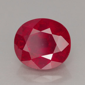 Rubino naturale rosso da 3,68 ct, taglio ovale, VS-SI
