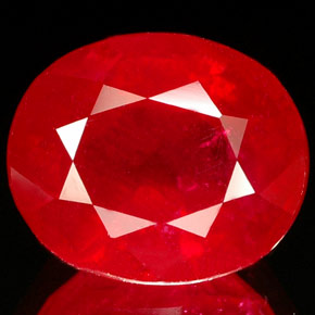 Rubino naturale rosso da 4,56 ct, taglio ovale, SI