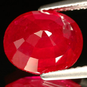 Rubino naturale rosso da 4,56 ct, taglio ovale, SI